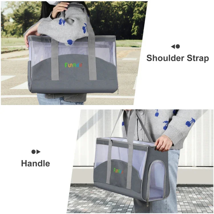 FUNADD Bolsa Portátil e Respirável para Animais, Bolsa de Ombro para Exterior, Bolsa Respirável para Animais