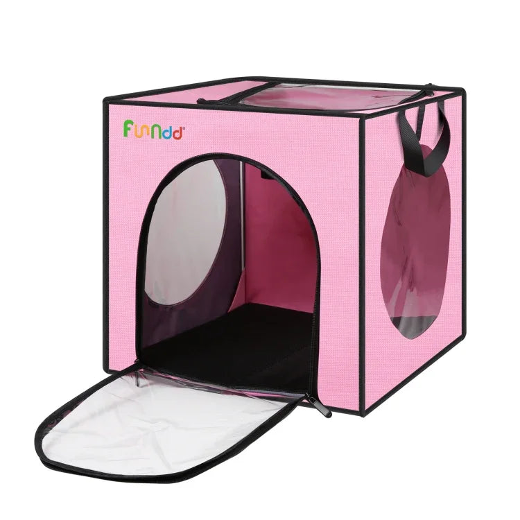 Caixa de Secagem para Banho de Animais FUNADD Secador Portátil Dobrável, Adequado para Animais até 5kg, Gaiola de Secagem Dobrável