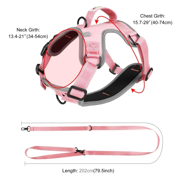 FunAdd Corda de Tração Colete Respirável Refletor de Nylon para Animais Arnês para Cão, Tamanho: M, Tamanho: M