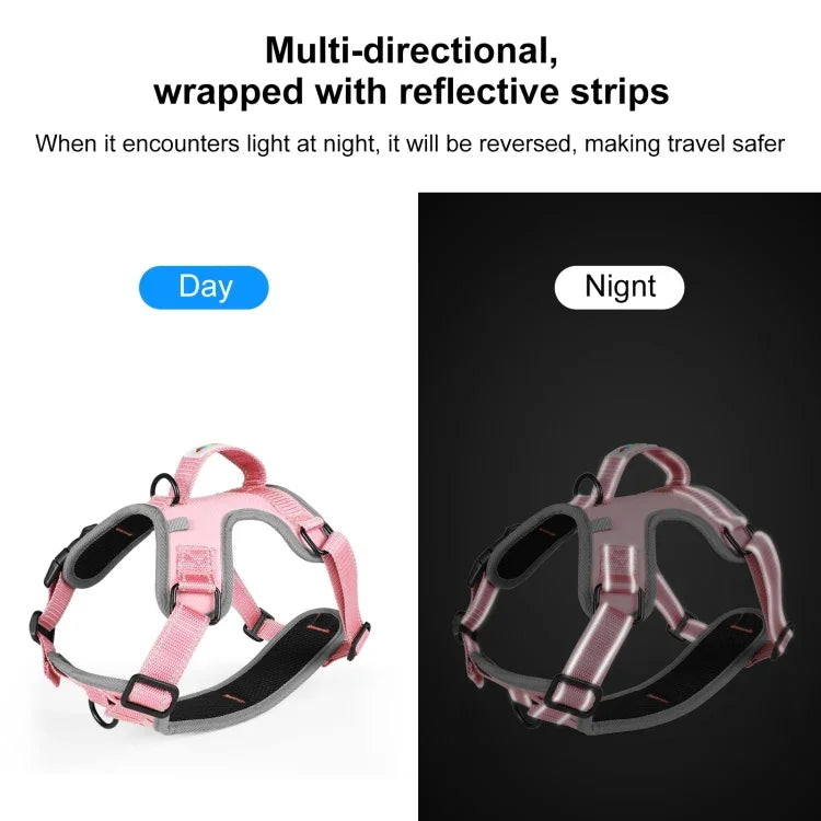FunAdd Corda de Tração Colete Respirável Refletor de Nylon para Animais Arnês para Cão, Tamanho: M, Tamanho: M