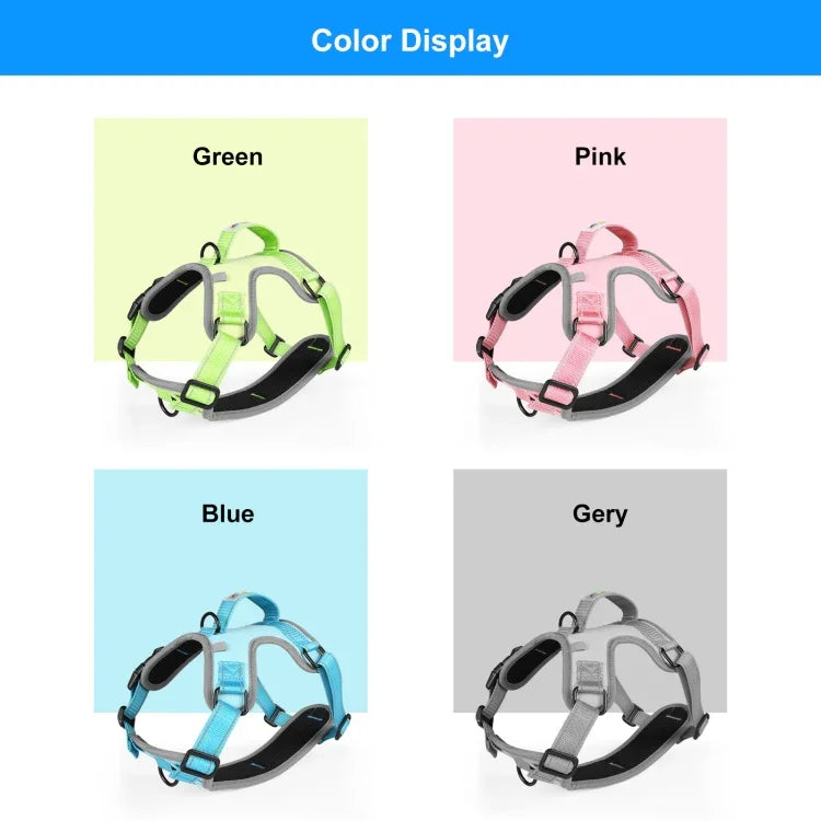 FunAdd Corda de Tração Colete Respirável Refletor de Nylon para Animais Arnês para Cão, Tamanho: M, Tamanho: M