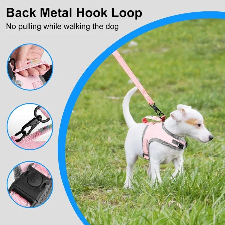FunAdd Corda de Tração Colete Respirável Refletor de Nylon para Animais Arnês para Cão, Tamanho: S, Tamanho: S