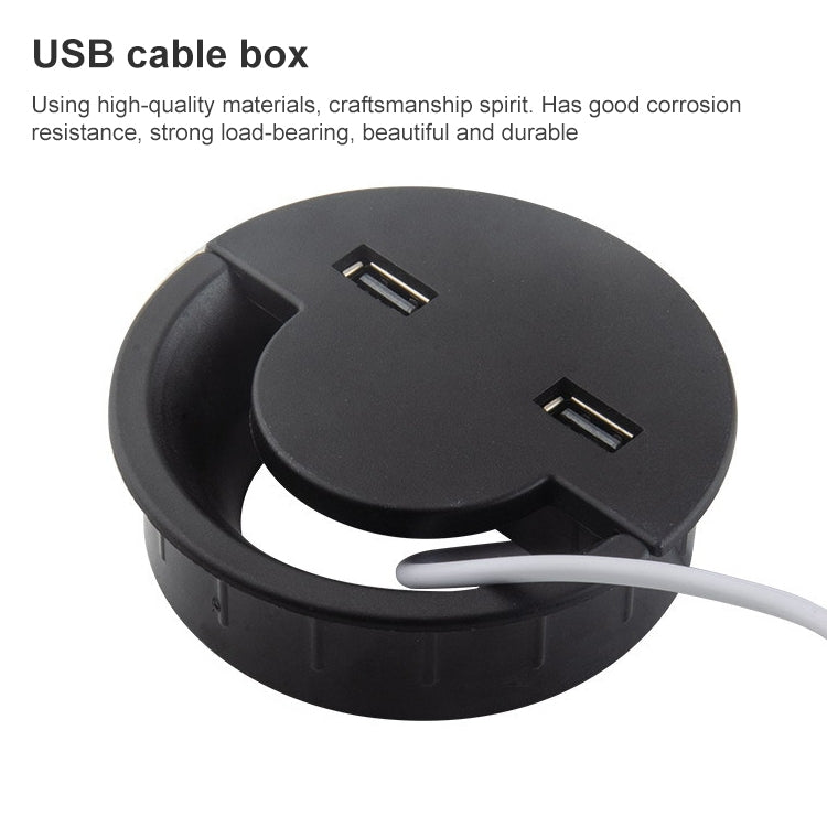 Tampa Redonda para Orifício de Cabo USB de Tomada de Secretária 60mm, Suporte Enrolador