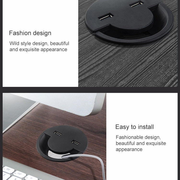 Tampa Redonda para Orifício de Cabo USB de Tomada de Secretária 60mm, Suporte Enrolador