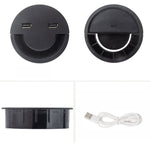 Tampa Redonda para Orifício de Cabo USB de Tomada de Secretária 80mm, Suporte Enrolador