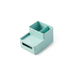 Caixa de Armazenamento de Arquivos com Suporte de Canetas Removível para Secretária, 0115-2 (Verde Azul), 0115-2 (Cinza Branco)