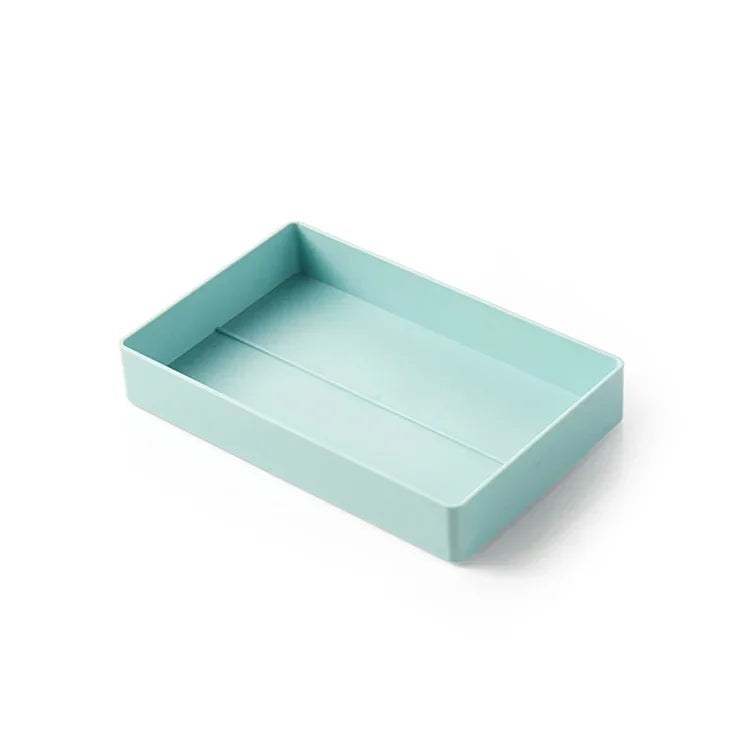 Caixa Pequena de Armazenamento de Arquivos para Secretária, Montável e Removível, 0115-3 (Verde Azul), 0115-3 (Cinza Branco)