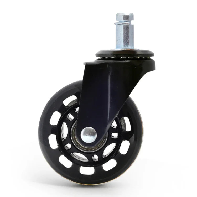Roda Transparente Preta PU de 2,5 polegadas Adequada para Cadeira de Escritório 11x22mm Roda Universal Silenciosa com Parafuso, Roda de 2,5 polegadas