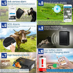 RF-V34 Ovelha Vaca Gado Pecuária IP67 à Prova de Água Solar GSM GPS WiFi Rastreamento sem Placa Inferior Fixa, Suporta Monitorização por Voz & Alarme Anti-remover & SOS, Rastreamento GPS WiFi