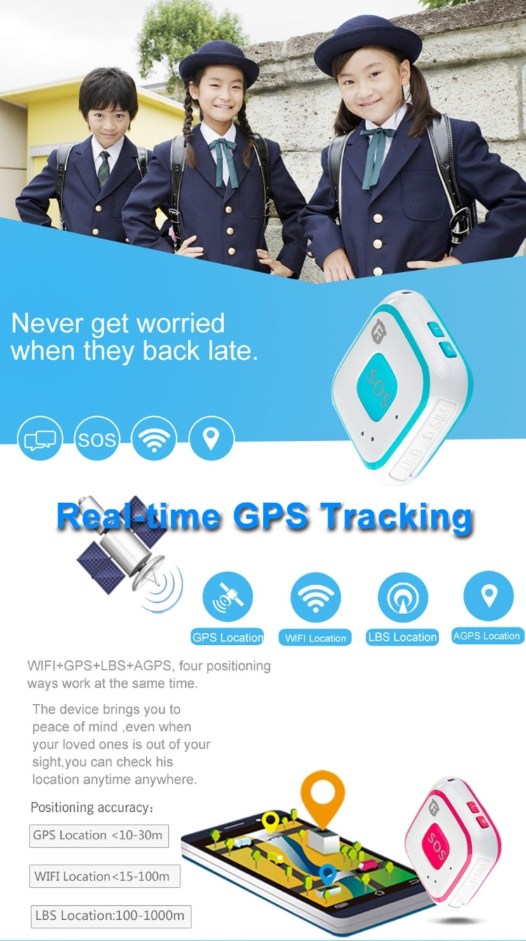 REACHFAR V28 Rastreador Mini GSM Estilo Colar LBS WiFi AGPS Comunicador SOS, RF-V28