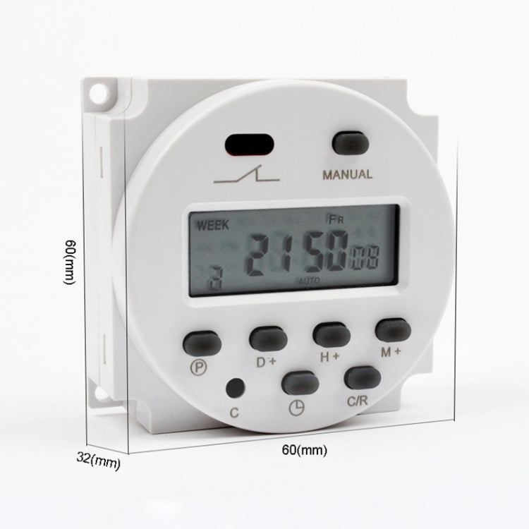 Temporizador Digital LCD Microcomputador CN101A DC12V, DC12V