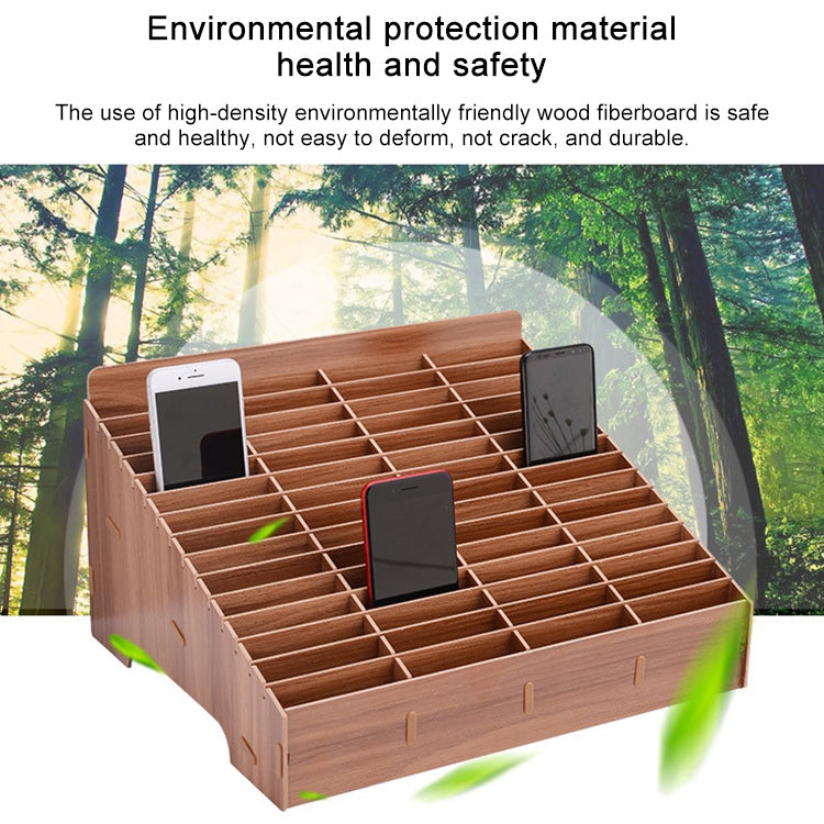 Suporte de Filme para Telemóvel em Madeira com Múltiplas Células, Expositor para Secretária, 60 Grades, Tamanho: 41.7x34.5x23cm, 60 Grades, Rosa, 60 Grades, Verde, 60 Grades, Azul