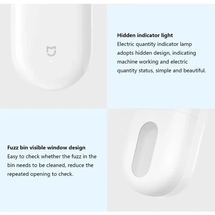 Aparador de Lã Elétrico Portátil Mini Original Xiaomi Mijia com Carregamento USB, Removedor de Pelos, Aparador de Fiapos Elétrico, Removedor de Fiapos 1