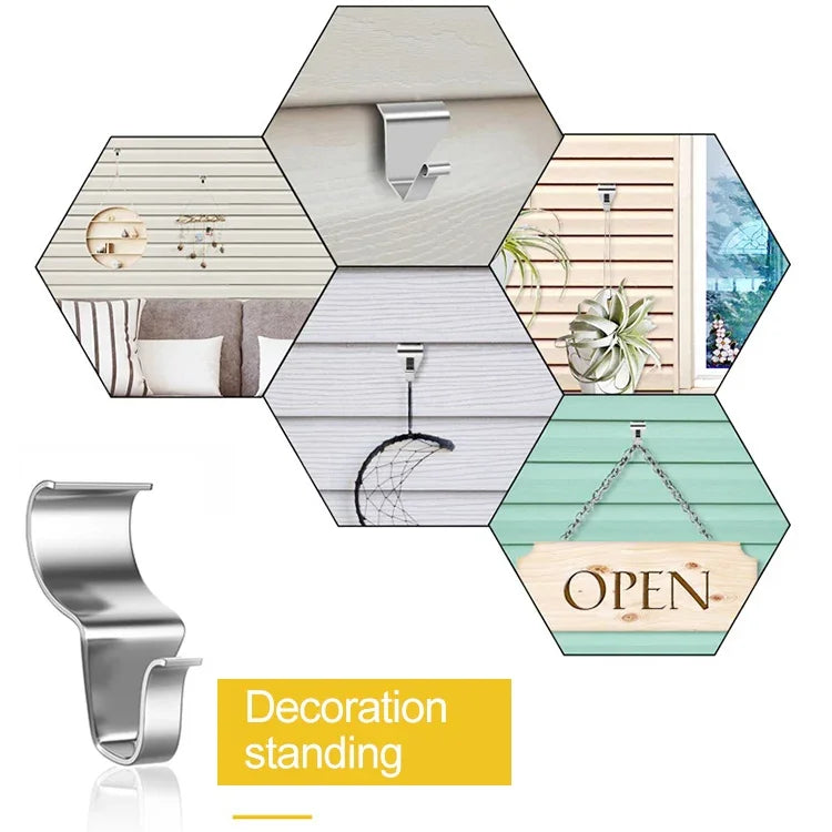 10pcs / Conjunto Gancho de Parede Oculto em Aço Inoxidável Criativo, Cabide Sem Perfuração
