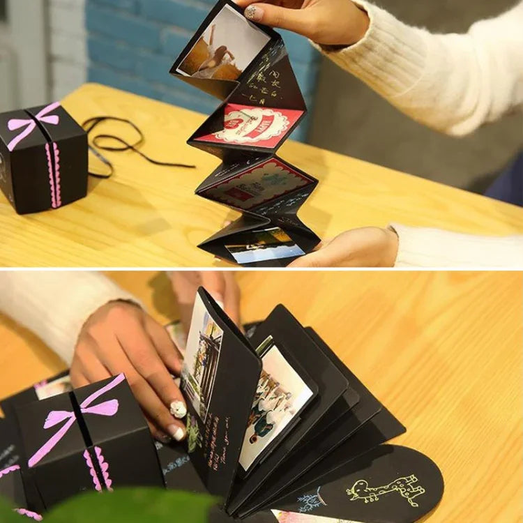 Álbum de Fotos Criativo DIY Livro Comemorativo Caixa de Presente Surpresa Explosiva, Versão Final + PVC, Álbum de Fotos Feito à Mão
