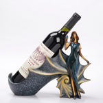 Prateleira Criativa para Vinho em Forma de Loira, Suporte para Garrafas, Ornamento em Resina para Decoração de Casa