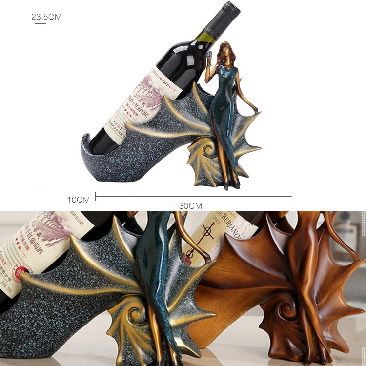 Prateleira Criativa para Vinho em Forma de Loira, Suporte para Garrafas, Ornamento em Resina para Decoração de Casa