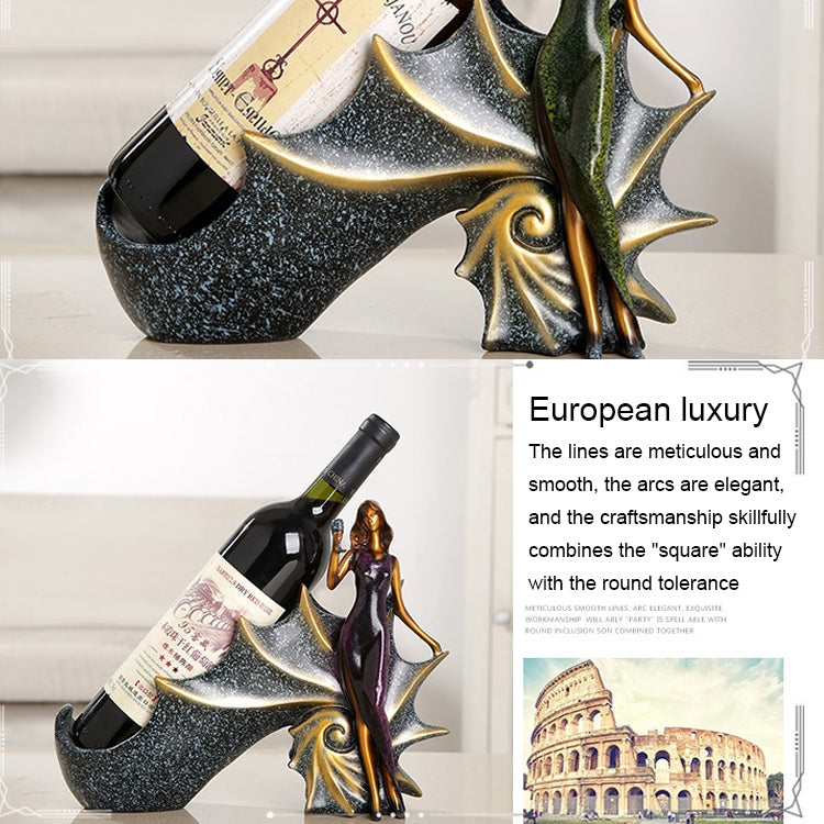Prateleira Criativa para Vinho em Forma de Loira, Suporte para Garrafas, Ornamento em Resina para Decoração de Casa