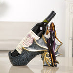 Prateleira Criativa para Vinho em Forma de Loira, Suporte para Garrafas, Ornamento em Resina para Decoração de Casa