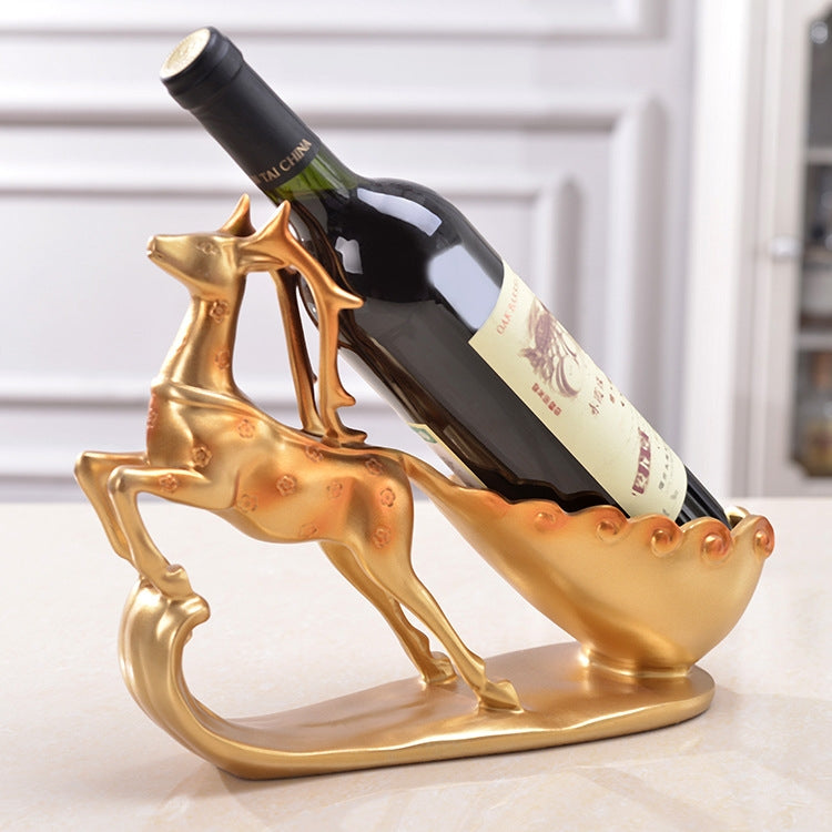 Prateleira Criativa para Vinho em Forma de Cervo Sika, Suporte para Garrafas, Ornamento para Sala de Estar, Presente