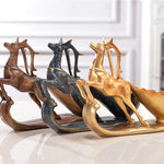 Prateleira Criativa para Vinho em Forma de Cervo Sika, Suporte para Garrafas, Ornamento para Sala de Estar, Presente
