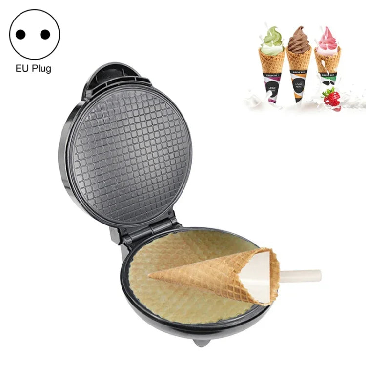 Máquina Elétrica para Fazer Rolinhos de Ovo, Máquina DIY para Cone de Gelado, Omelete Crocante e Panquecas, Ficha UE