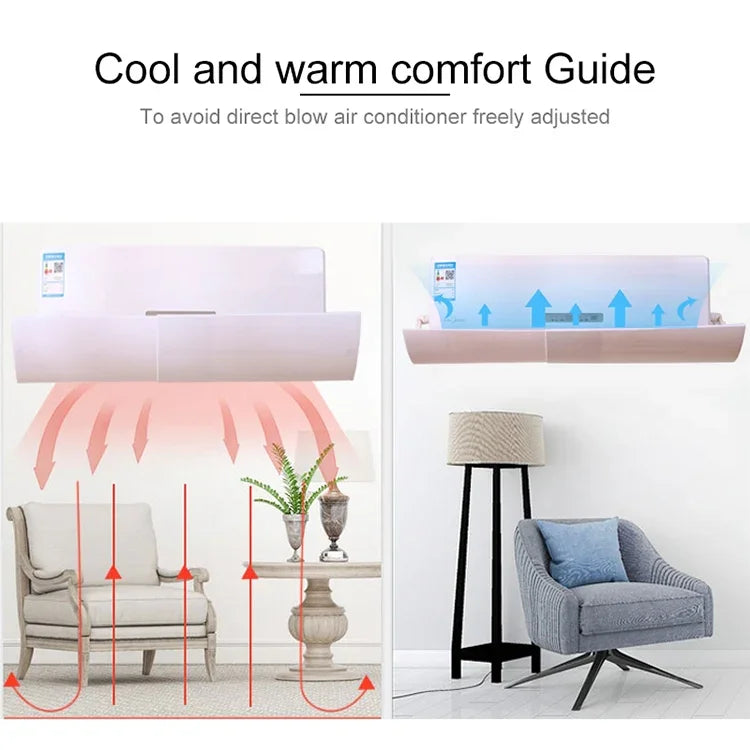 Bedroom Wall-Mounted Baby Universal Anti-Straight Blowing Air Conditioning Windshield Wind Deflector Shroud, Glossy Surface Version, Glossy Surface Version