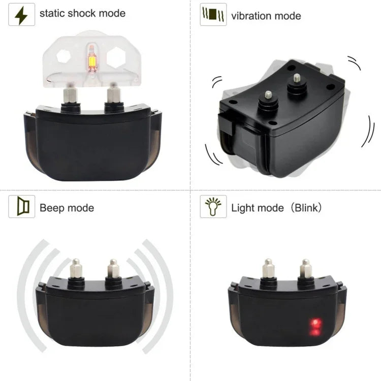 Colar de Treino para Cão Recarregável e à Prova de Água com Controlo Remoto de 300m e Ecrã LCD, Controlo Remoto de 300m