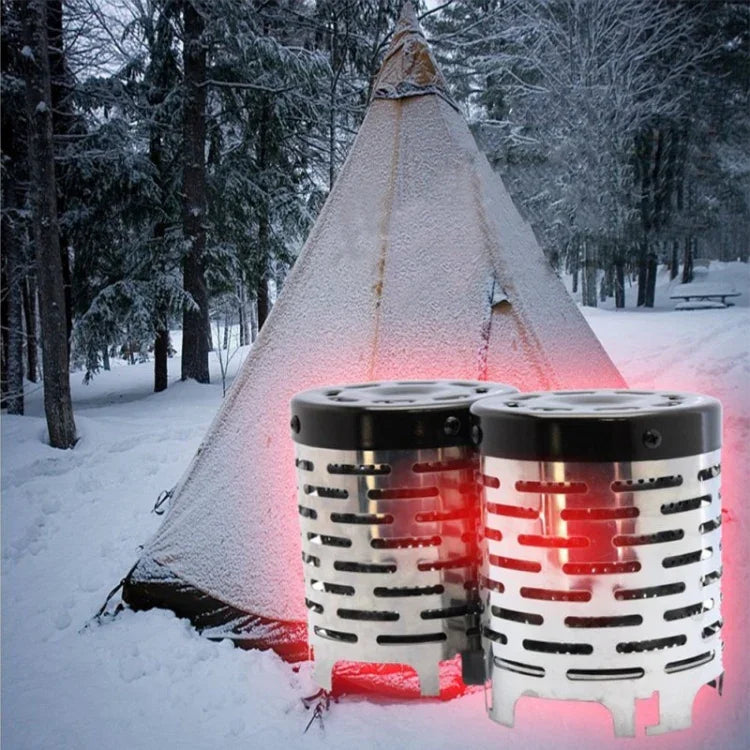 Cobertura para aquecedor em aço inoxidável para campismo ao ar livre, mini tenda, cobertura para fogão de aquecimento por infravermelhos, cobertura para aquecedor