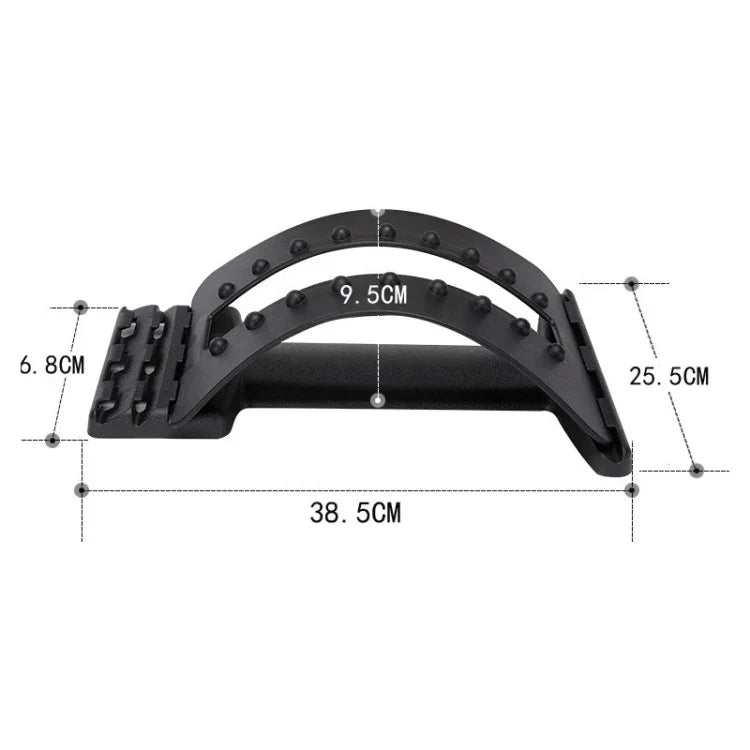 Dispositivo de Tração Lombar para Alongamento, Corrector de Postura, Suporte para a Cintura, Alívio da Dor na Coluna, Massageador de Costas, Preto Normal