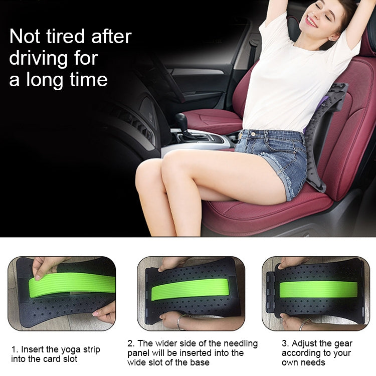 Lumbar Traction Stretching Device Posture Corrector Waist Support Spine Pain Relief Back Massage Stretcher, Black Green, Black Blue, Black Purple, Black Red, Red White, White Green, White Blue, White Purple
