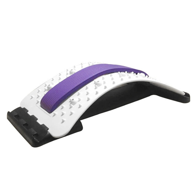 Lumbar Traction Stretching Device Posture Corrector Waist Support Spine Pain Relief Back Massage Stretcher, Black Green, Black Blue, Black Purple, Black Red, Red White, White Green, White Blue, White Purple