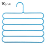 10 Peças de Cabides Multifuncionais de 5 Camadas para Calças, Cachecóis, Gravatas, Cabides de Roupa de Plástico, Cabides de 5 Camadas para Calças
