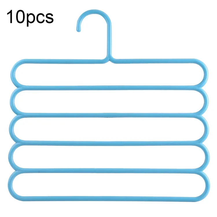 10 Peças de Cabides Multifuncionais de 5 Camadas para Calças, Cachecóis, Gravatas, Cabides de Roupa de Plástico, Cabides de 5 Camadas para Calças