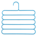 10 Peças de Cabides Multifuncionais de 5 Camadas para Calças, Cachecóis, Gravatas, Cabides de Roupa de Plástico, Cabides de 5 Camadas para Calças
