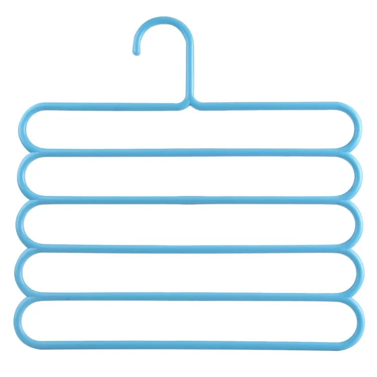 10 Peças de Cabides Multifuncionais de 5 Camadas para Calças, Cachecóis, Gravatas, Cabides de Roupa de Plástico, Cabides de 5 Camadas para Calças