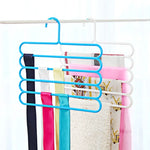 10 Peças de Cabides Multifuncionais de 5 Camadas para Calças, Cachecóis, Gravatas, Cabides de Roupa de Plástico, Cabides de 5 Camadas para Calças
