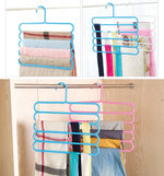 10 Peças de Cabides Multifuncionais de 5 Camadas para Calças, Cachecóis, Gravatas, Cabides de Roupa de Plástico, Cabides de 5 Camadas para Calças