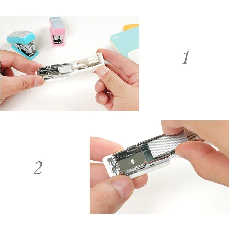 Deli Grampeador de Geometria Criativo Material de Escritório Colorido Fashion Grampeador Pequeno, Tamanho: 4,9*2,2cm, Entrega de Cor Aleatória, 4,9x2,2cm