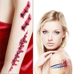 S-045 Halloween Terror Tatuagem Temporária Realista de Ferida, Sangue, Lesão, Cicatriz, S-045/20pcs