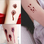 20pcs S-251 Halloween Terror Ferida Realista de Bala Sangue Tatuagem Temporária Autocolante, S-251/20pcs