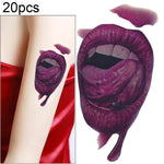 20pcs S-291 Halloween Terror Ferida Sangue Boca Realista Tatuagem Temporária Autocolante, S-291/20pcs