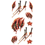 20pcs S-024 Halloween Terror Ferida Sangue Lesão Cicatriz Realista Tatuagem Temporária Autocolante, S-024/20pcs