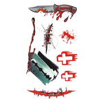 10pcs S-299 Halloween Terror Ferida Sangue Lesão Cicatriz Realista Tatuagem Temporária Autocolante, S-299/10pcs