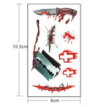 10pcs S-299 Halloween Terror Ferida Sangue Lesão Cicatriz Realista Tatuagem Temporária Autocolante, S-299/10pcs