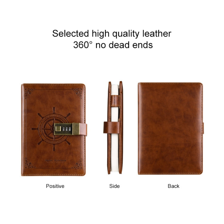 Caderno Diário Sailor Retro B6 com Capa em PU e Fecho com Palavra-passe