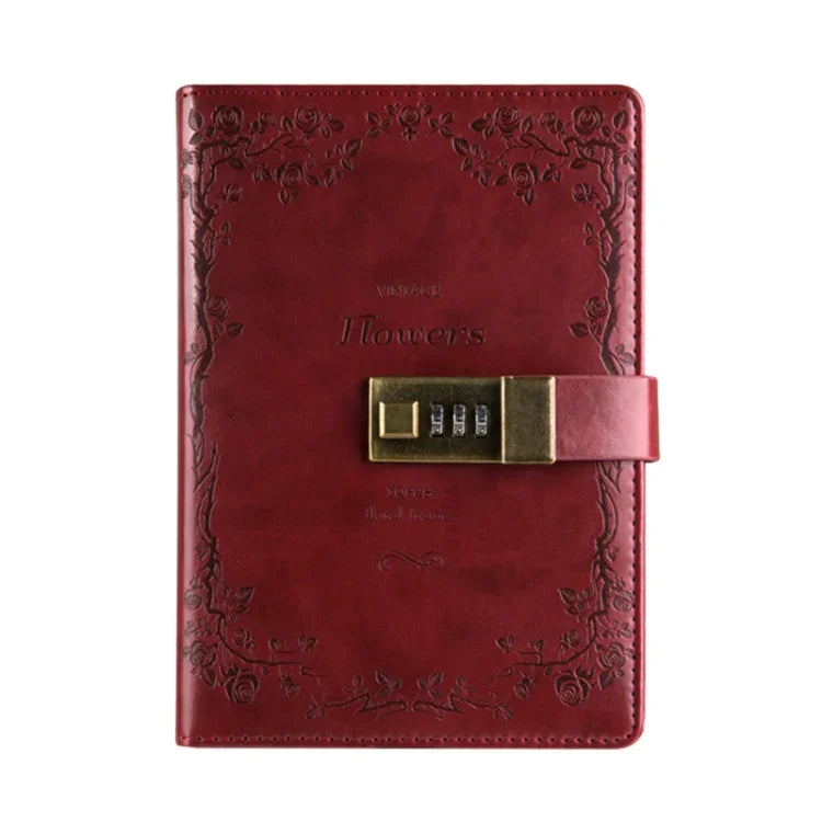 Caderno Diário Retro B6 com Capa em PU e Fecho com Palavra-passe