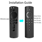 Capa de silicone lavável com textura antiderrapante para comando remoto Amazon Fire TV