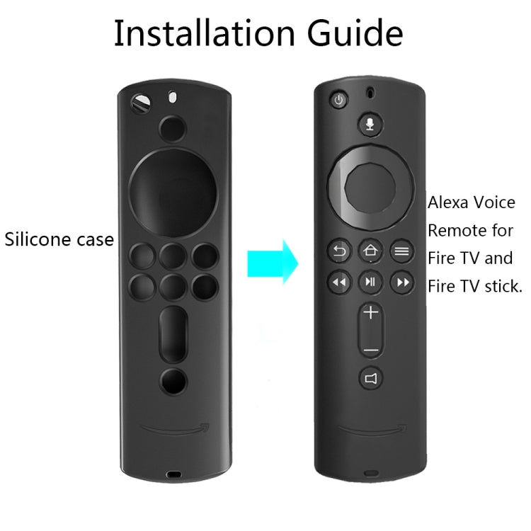 Capa de silicone lavável com textura antiderrapante para comando remoto Amazon Fire TV