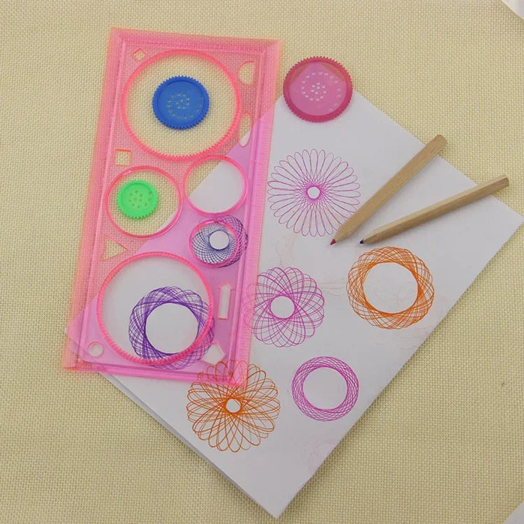10 Unidades de Réguas Criativas Mil Flores Ferramentas Geométricas para Aprendizagem Conjunto de Pintura para Estudantes Criativo, Entrega de Cor Aleatória, Mil Flores